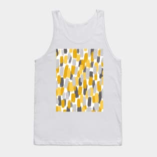 Grey and Mustard Yellow Paint Brush Effect, Abstract Tank Top